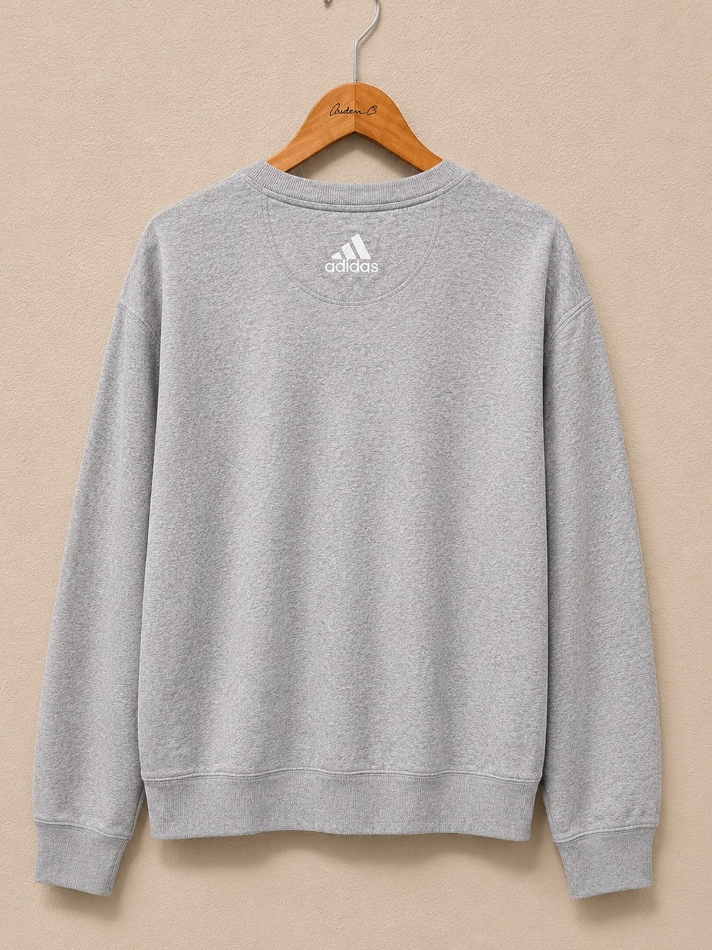 adidas Women's Heather Gray Space Dye Crewneck Lightweight Pullover Sweatshirt - Picture 2 of 4